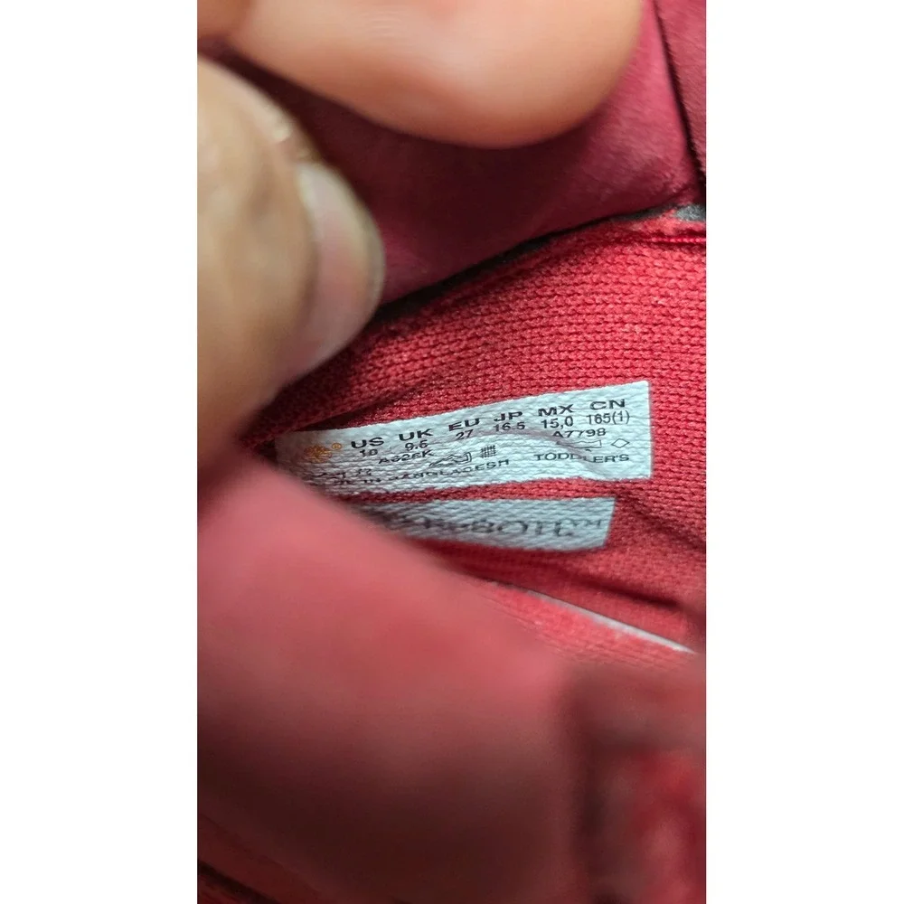 Timberland 6 Inch Premium Waterproof Boots Toddler Size 10 Red A626K Nubuck